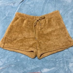 Fuzzy brown shorts